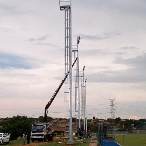Electrical Pole lights installation